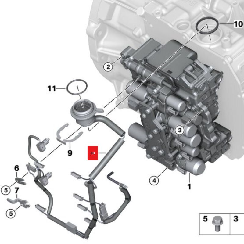 Arnés de fiação usado acessível para BMW MINI GA6F21AW TF-72SC a partir da desmontagem da caixa de engrenagens