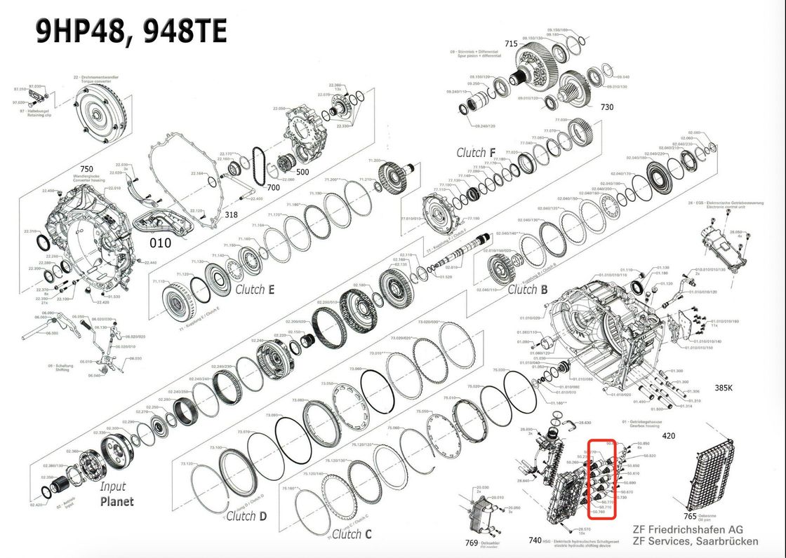 Transmesun Transmissão Automática 9HP-48 Kit de Reparação de válvulas de solenoide 10 Conjuntos de válvulas de solenoide individuais para Land Rover Range Rover Evoque