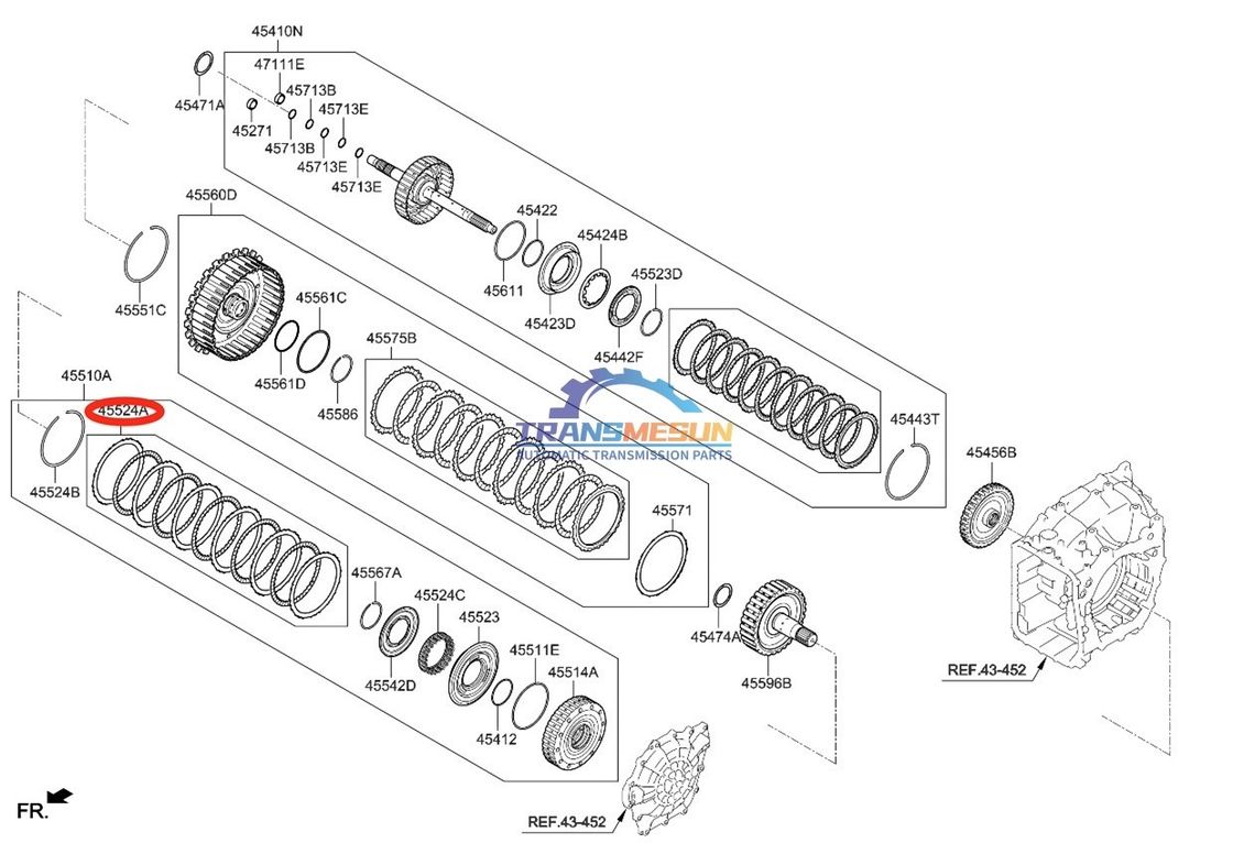 novas peças de transmissão automática A6MF2-2 Montura de placa de embreagem 455253F800 para KIA 2011-2024 Sportage 2.4L
