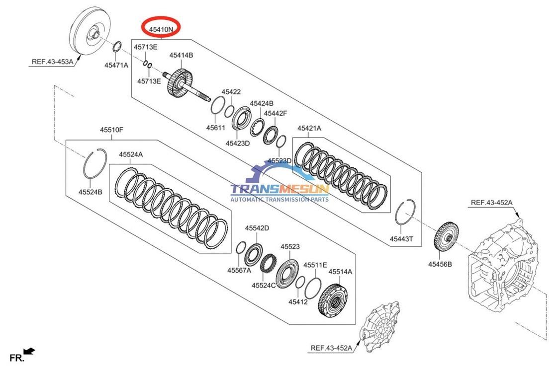 Kit de reparo de transmissão automática 454143F800 usado, Retener Assembly-35R embreagem A6MF2-2 para Kia Sorento 2.0L